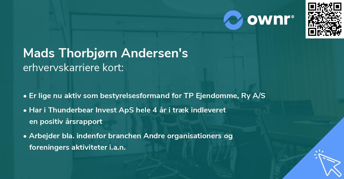 Mads Thorbjørn Andersen's erhvervskarriere kort