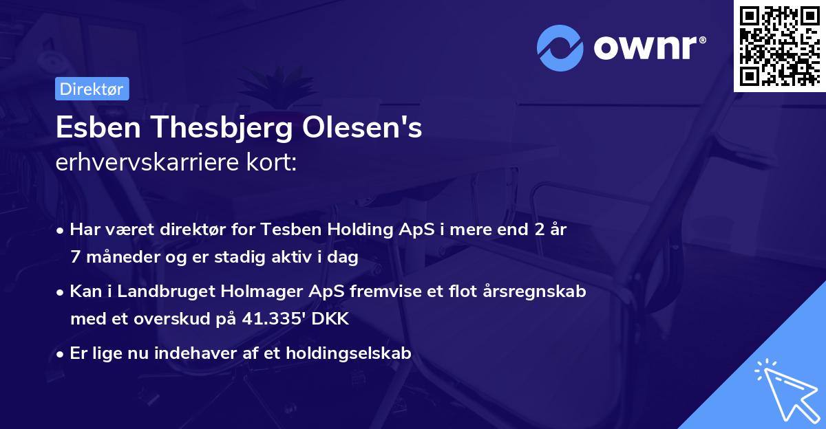 Esben Thesbjerg Olesen's erhvervskarriere kort