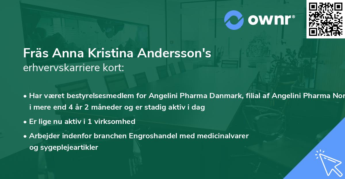 Fräs Anna Kristina Andersson's erhvervskarriere kort