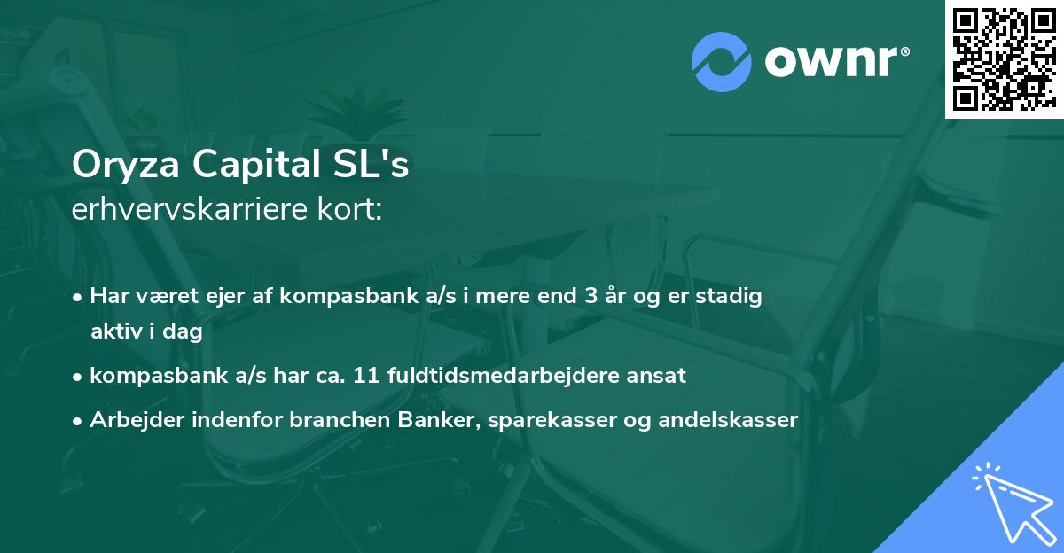 Oryza Capital SL's erhvervskarriere kort