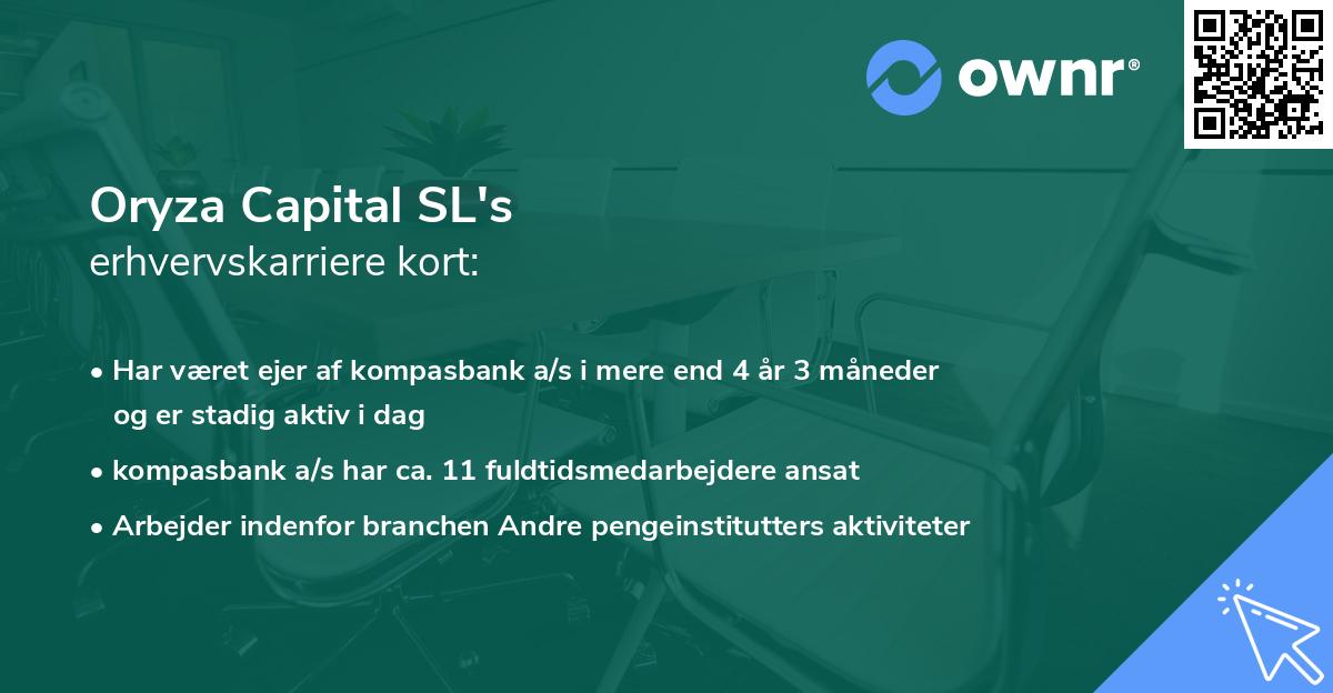 Oryza Capital SL's erhvervskarriere kort