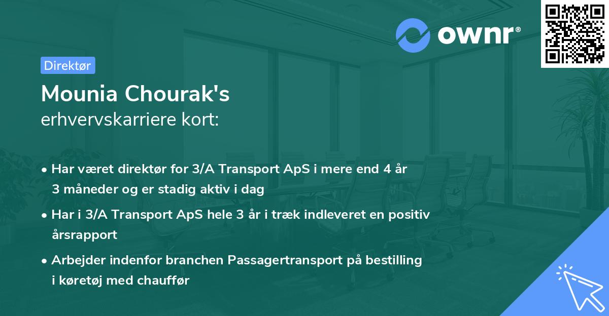 Mounia Chourak's erhvervskarriere kort
