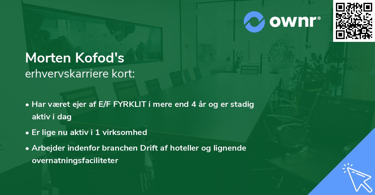Morten Kofod's erhvervskarriere kort