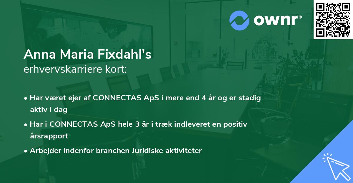 Anna Maria Fixdahl's erhvervskarriere kort