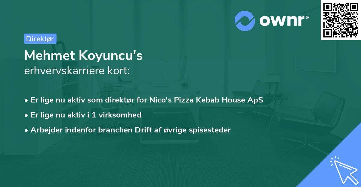 Mehmet Koyuncu's erhvervskarriere kort