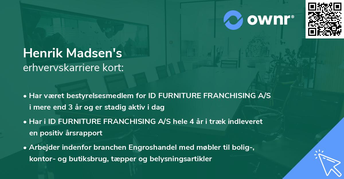 Henrik Madsen's erhvervskarriere kort