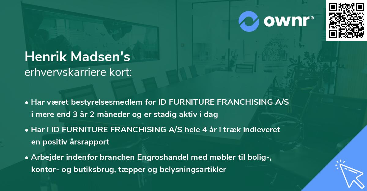 Henrik Madsen's erhvervskarriere kort
