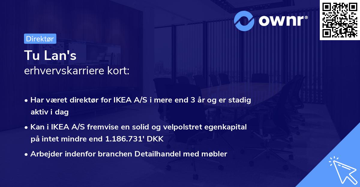 Tu Lan's erhvervskarriere kort