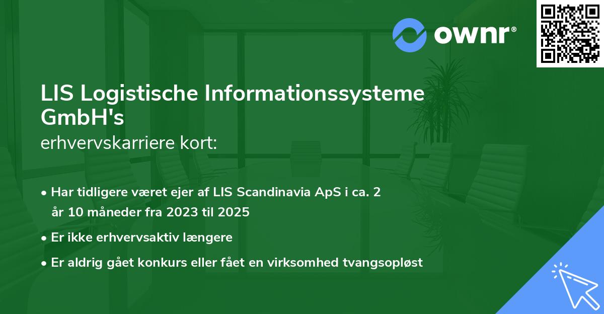 LIS Logistische Informationssysteme GmbH's erhvervskarriere kort