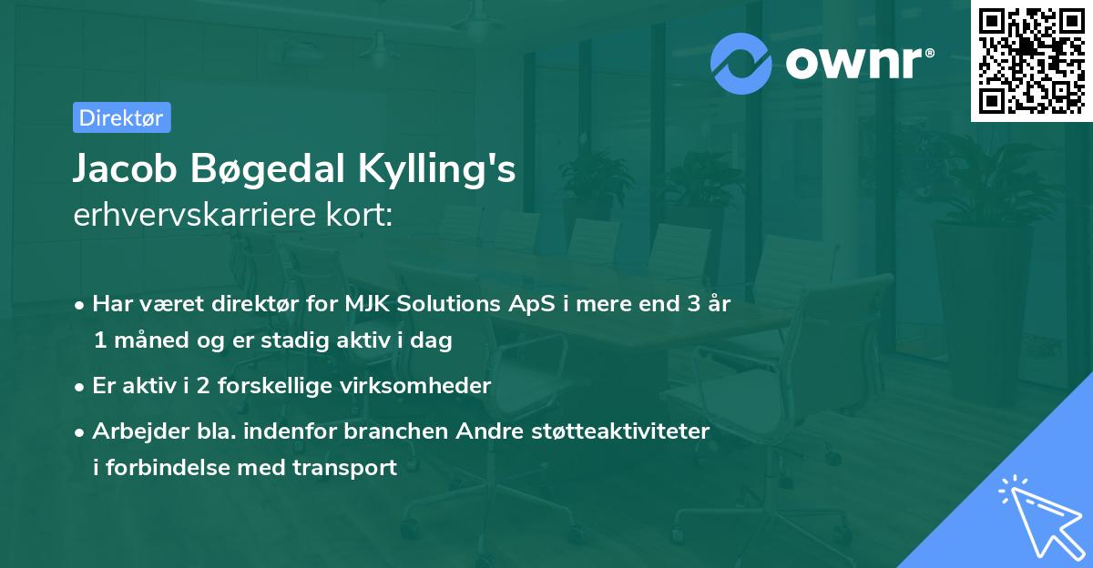 Jacob Bøgedal Kylling's erhvervskarriere kort