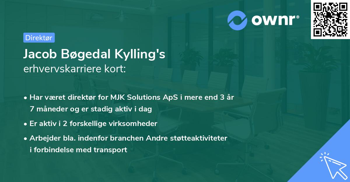 Jacob Bøgedal Kylling's erhvervskarriere kort