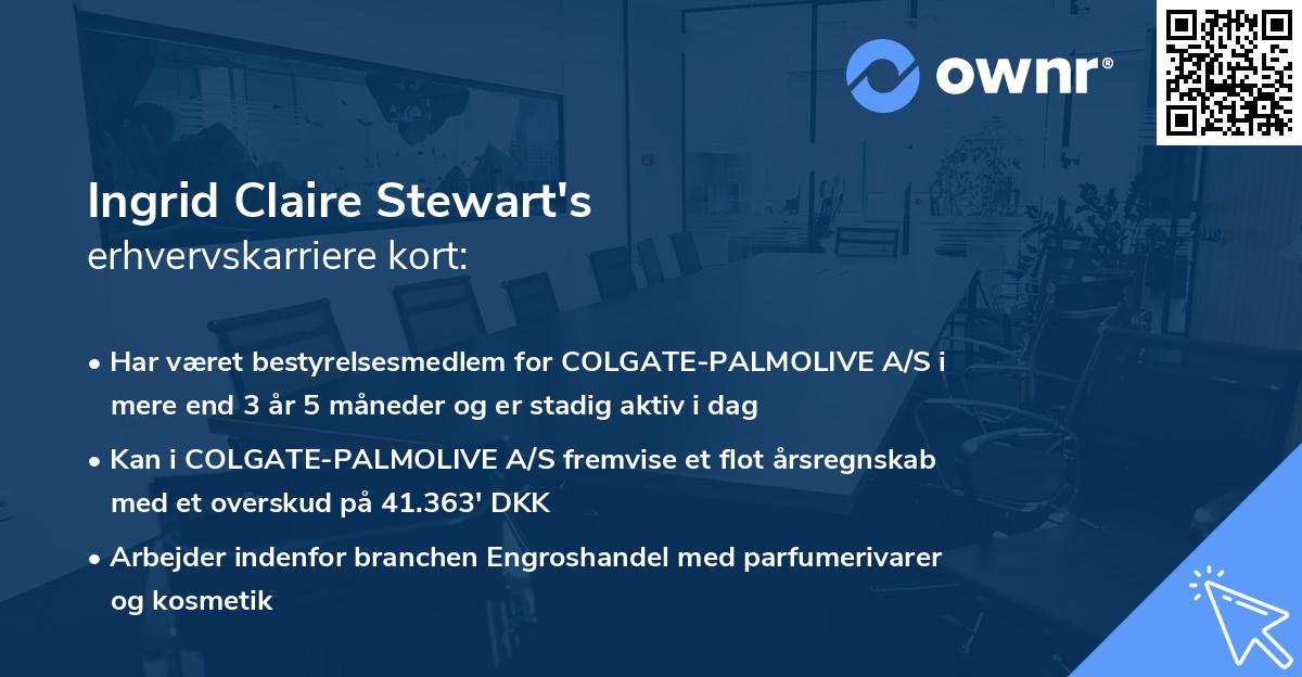 Ingrid Claire Stewart's erhvervskarriere kort