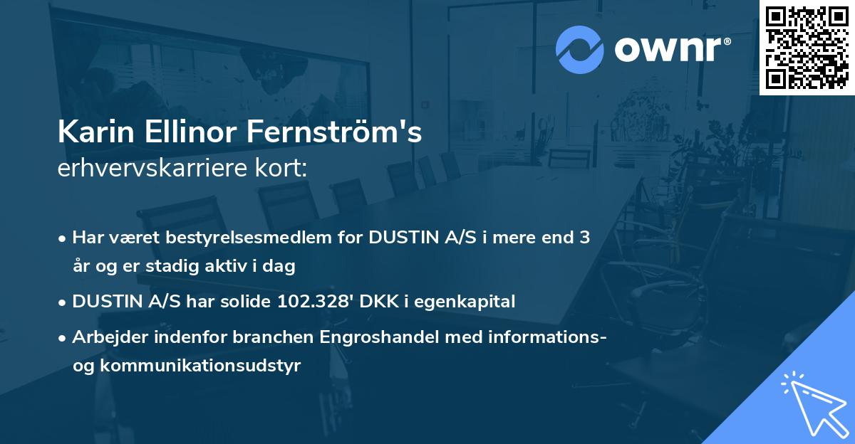 Karin Ellinor Fernström's erhvervskarriere kort