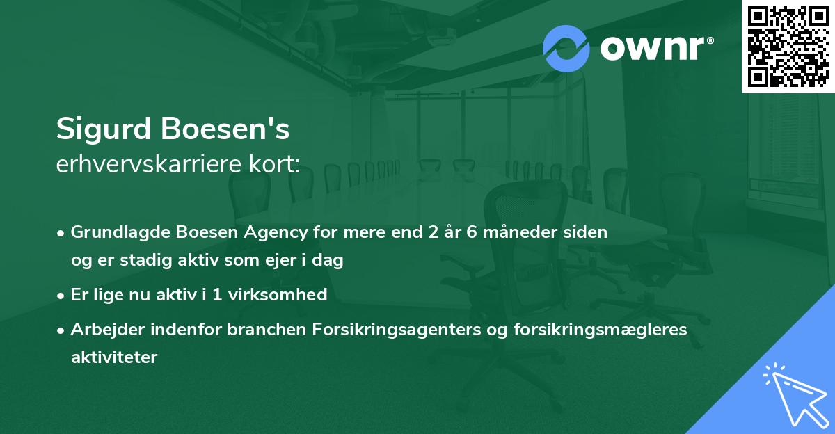 Sigurd Boesen's erhvervskarriere kort