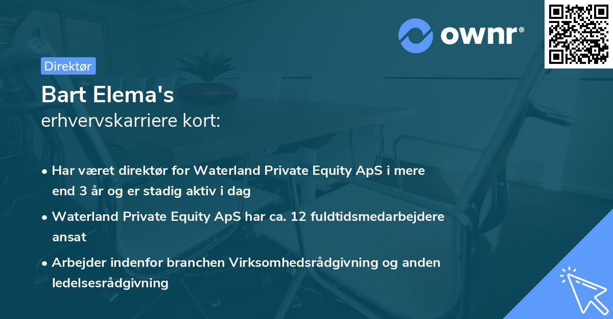 Bart Elema's erhvervskarriere kort