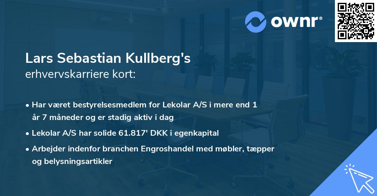 Lars Sebastian Kullberg's erhvervskarriere kort