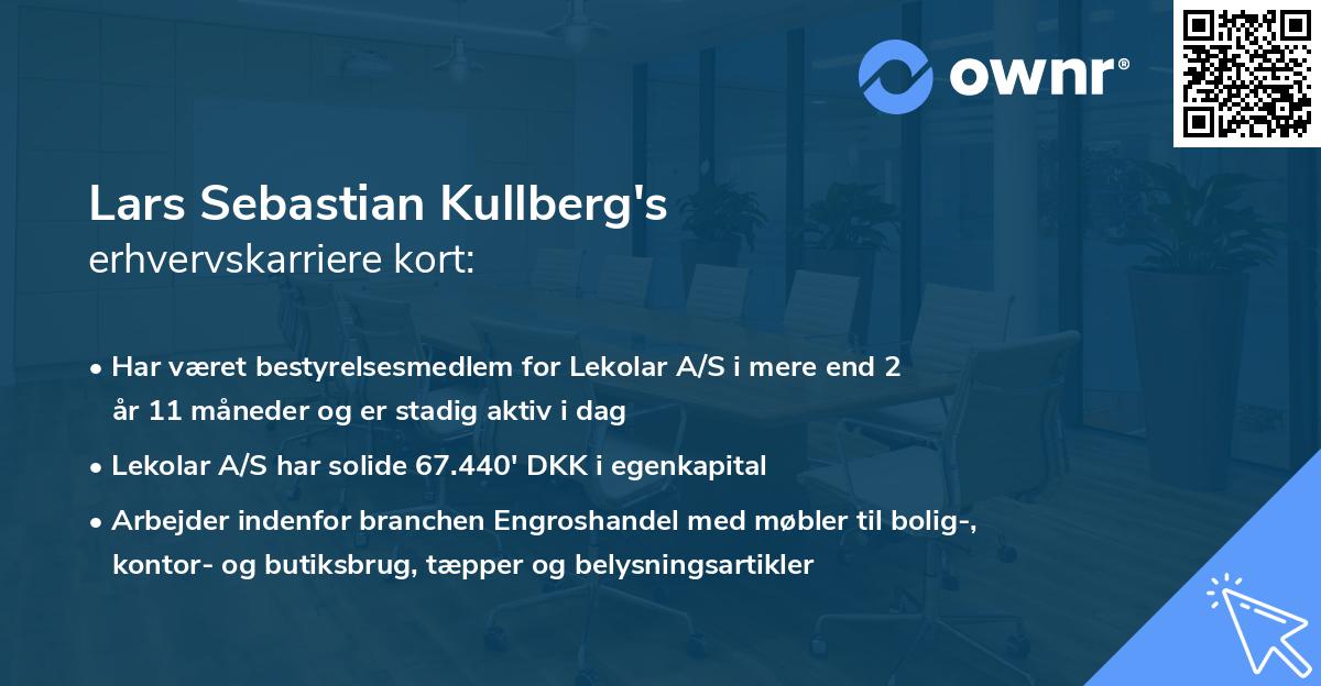 Lars Sebastian Kullberg's erhvervskarriere kort