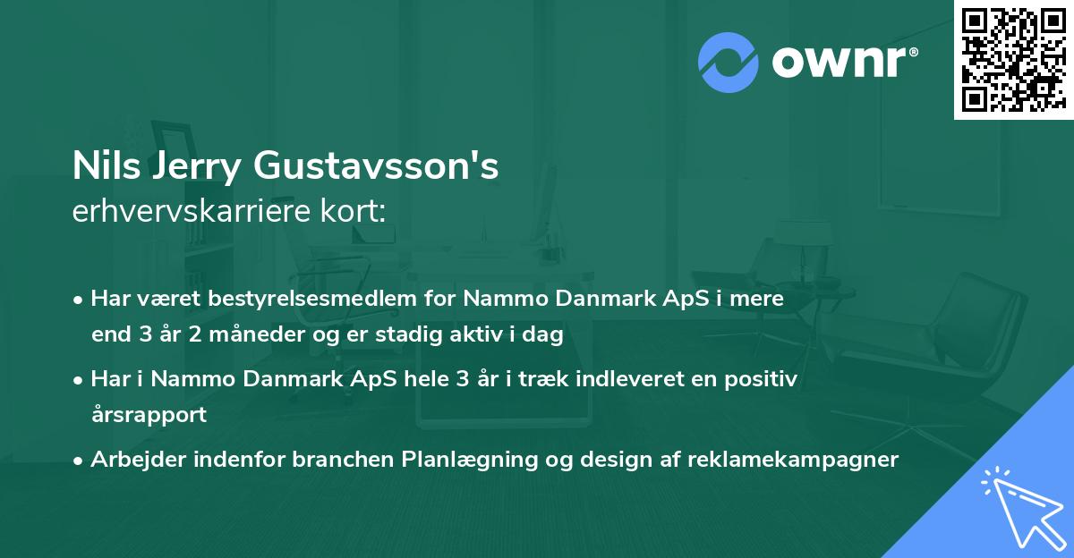 Nils Jerry Gustavsson's erhvervskarriere kort