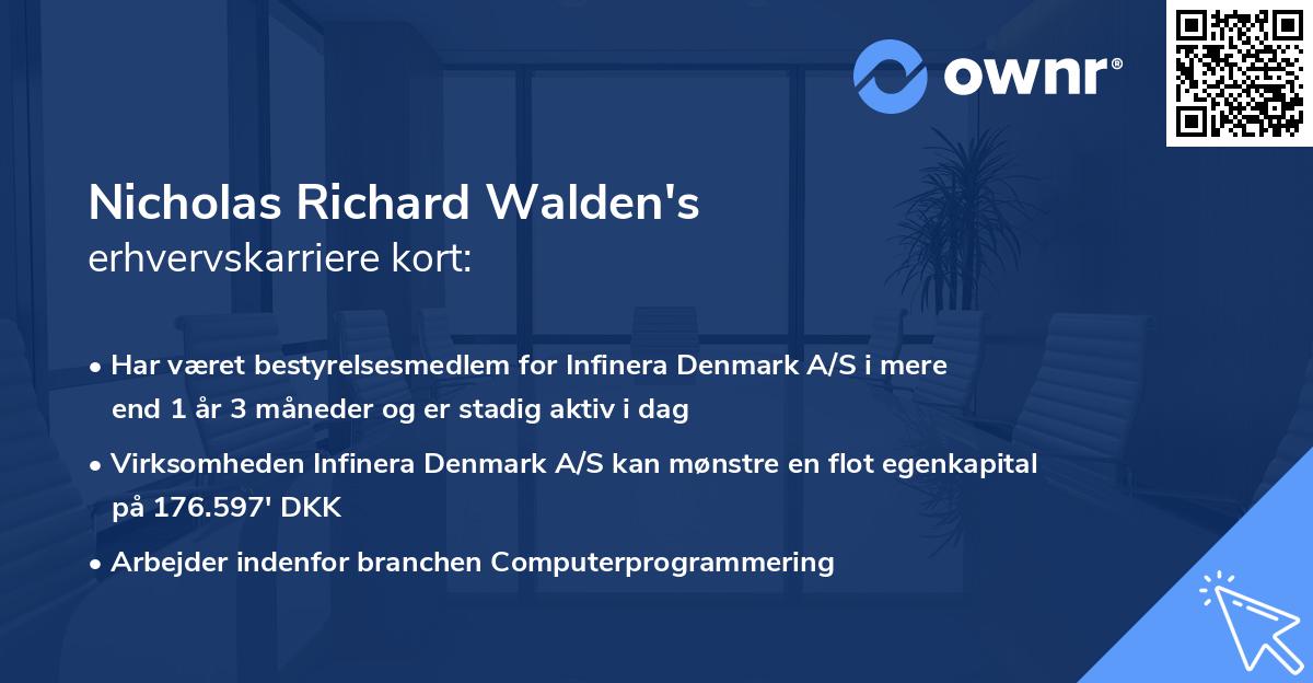 Nicholas Richard Walden's erhvervskarriere kort