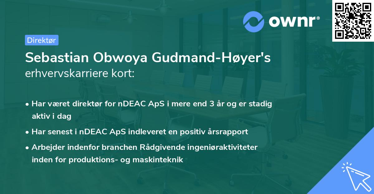 Sebastian Obwoya Gudmand-Høyer's erhvervskarriere kort