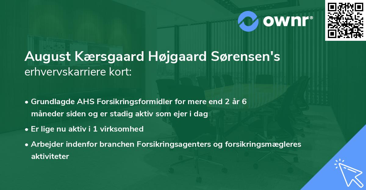 August Kærsgaard Højgaard Sørensen's erhvervskarriere kort