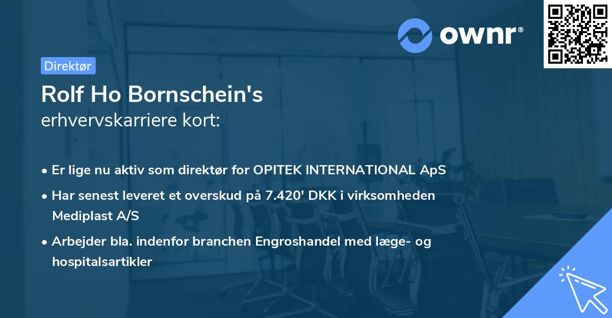 Rolf Ho Bornschein's erhvervskarriere kort