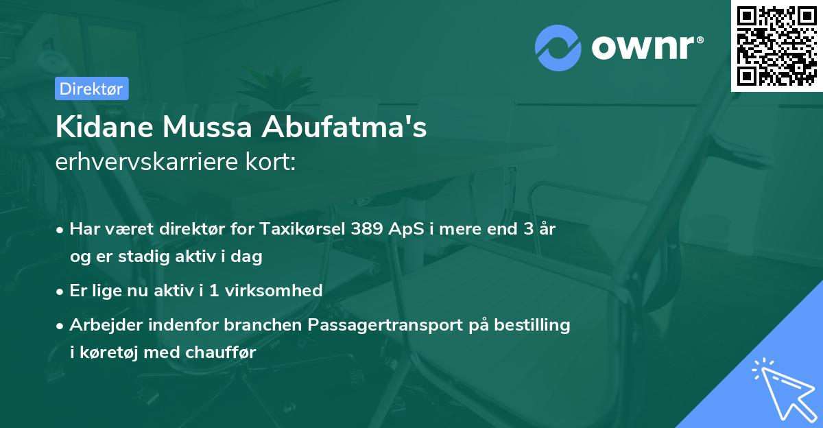 Kidane Mussa Abufatma's erhvervskarriere kort