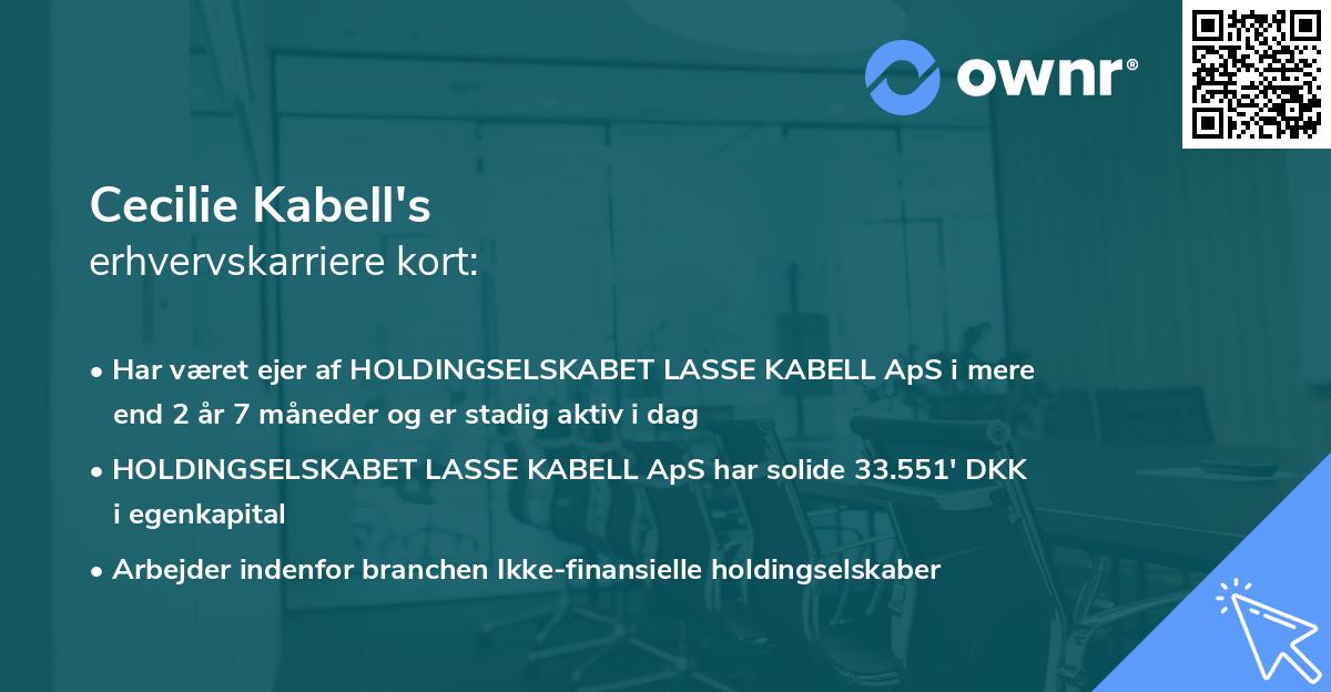 Cecilie Kabell's erhvervskarriere kort