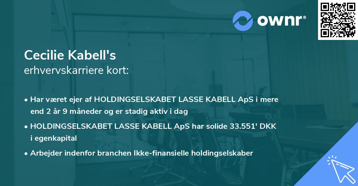 Cecilie Kabell's erhvervskarriere kort