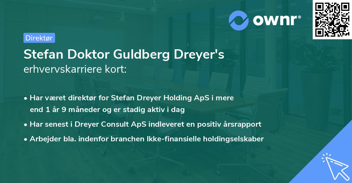 Stefan Doktor Guldberg Dreyer's erhvervskarriere kort