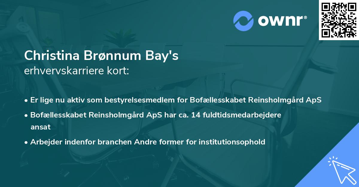Christina Brønnum Bay's erhvervskarriere kort