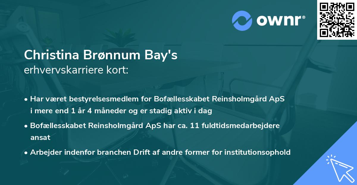 Christina Brønnum Bay's erhvervskarriere kort
