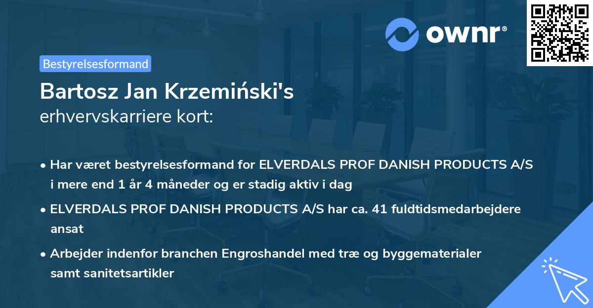 Bartosz Jan Krzemiński's erhvervskarriere kort