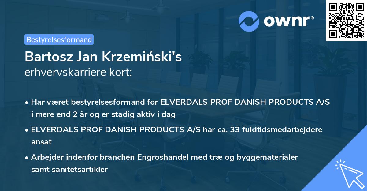 Bartosz Jan Krzemiński's erhvervskarriere kort