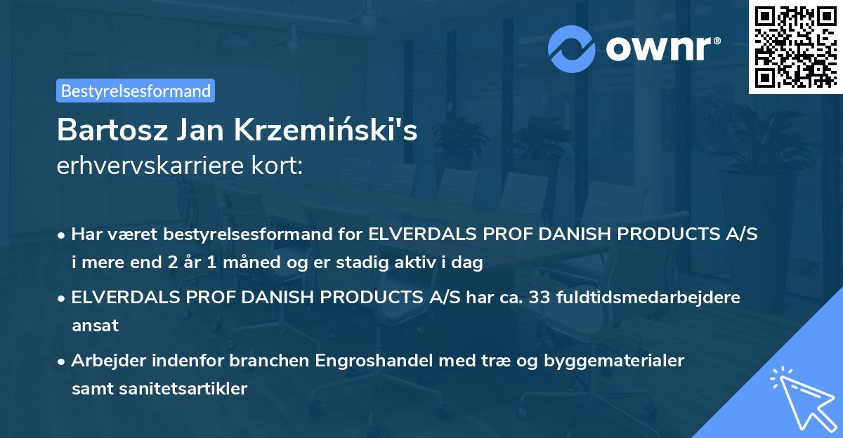 Bartosz Jan Krzemiński's erhvervskarriere kort