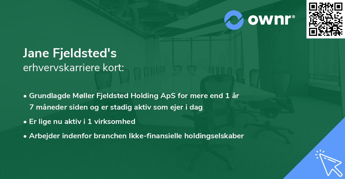 Jane Fjeldsted's erhvervskarriere kort