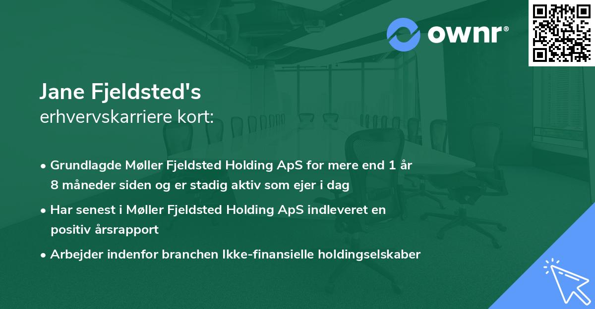 Jane Fjeldsted's erhvervskarriere kort