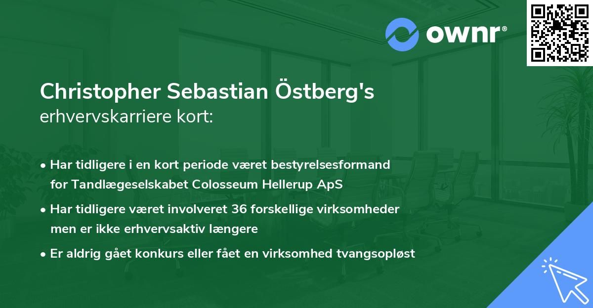 Christopher Sebastian Östberg's erhvervskarriere kort