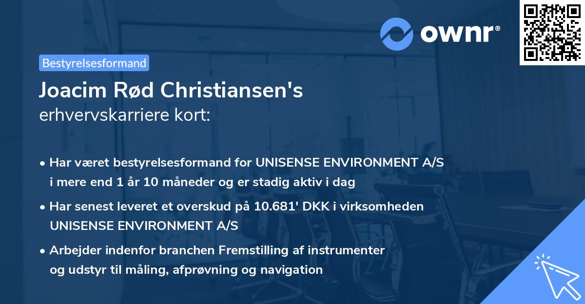 Joacim Rød Christiansen's erhvervskarriere kort