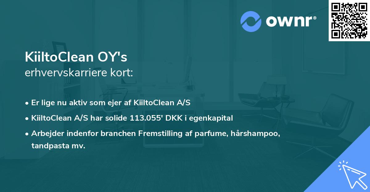 KiiltoClean OY's erhvervskarriere kort