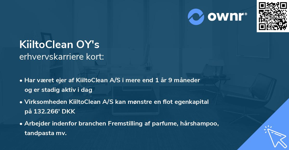 KiiltoClean OY's erhvervskarriere kort