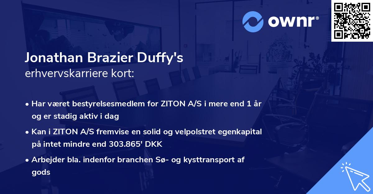 Jonathan Brazier Duffy's erhvervskarriere kort
