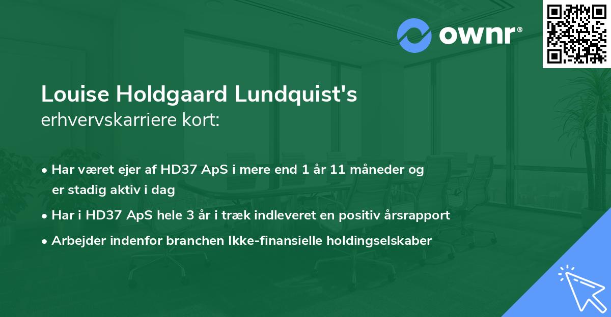 Louise Holdgaard Lundquist's erhvervskarriere kort