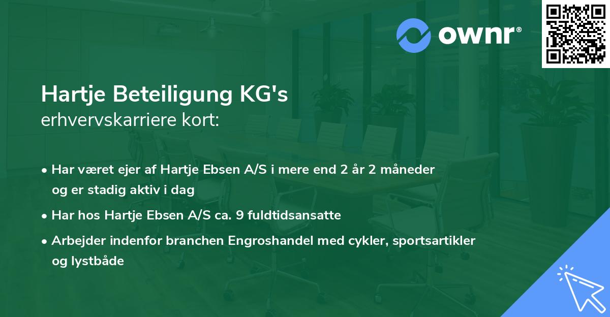 Hartje Beteiligung KG's erhvervskarriere kort