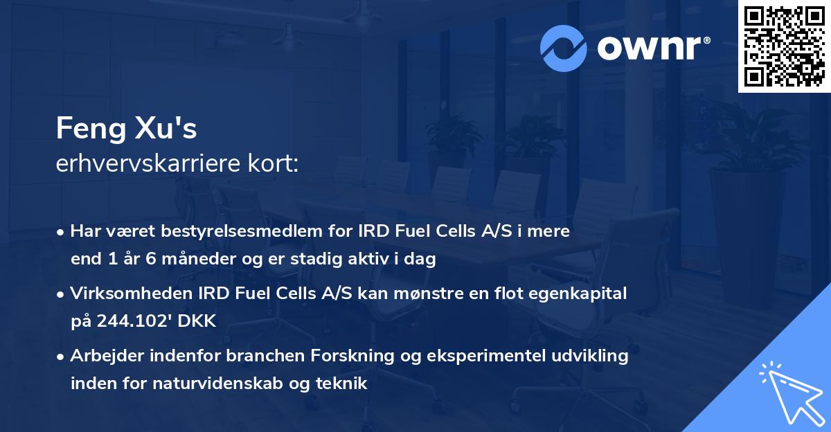 Feng Xu's erhvervskarriere kort