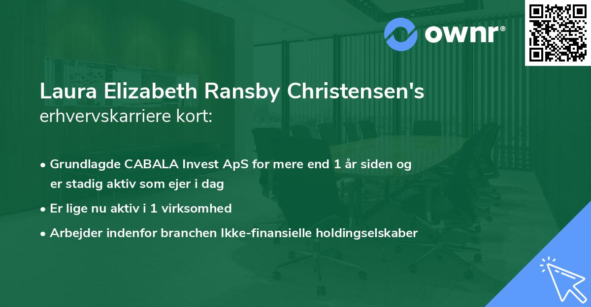 Laura Elizabeth Ransby Christensen's erhvervskarriere kort