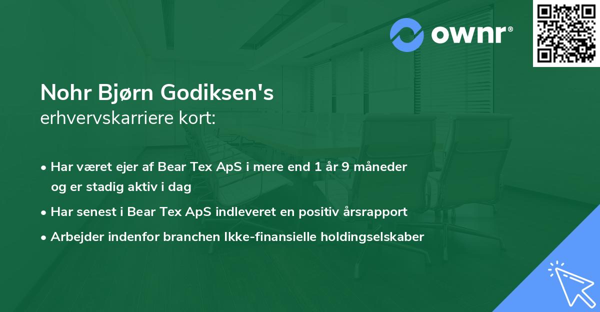 Nohr Bjørn Godiksen's erhvervskarriere kort