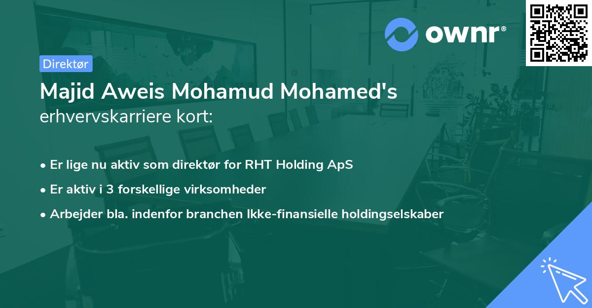 Majid Aweis Mohamud Mohamed's erhvervskarriere kort