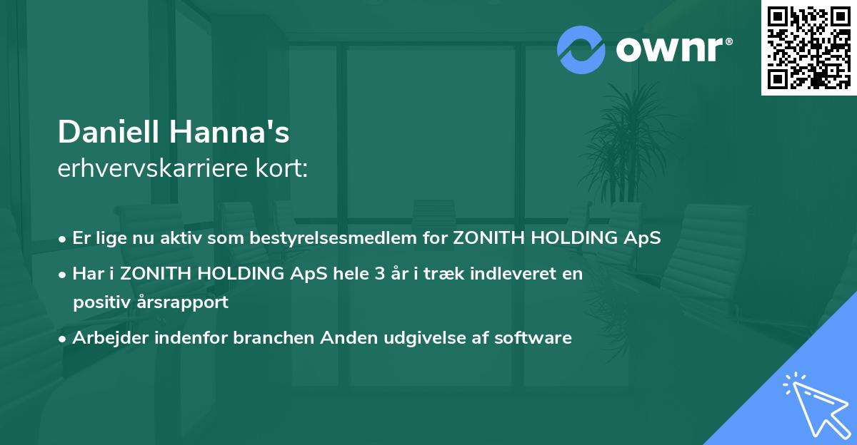 Daniell Hanna's erhvervskarriere kort