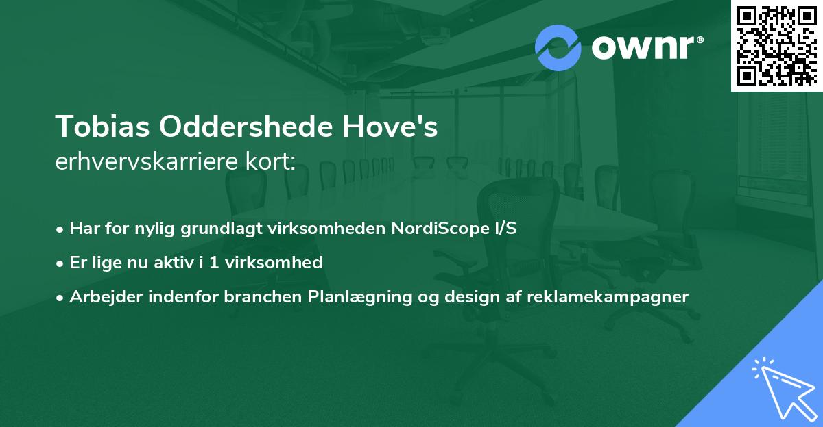 Tobias Oddershede Hove's erhvervskarriere kort